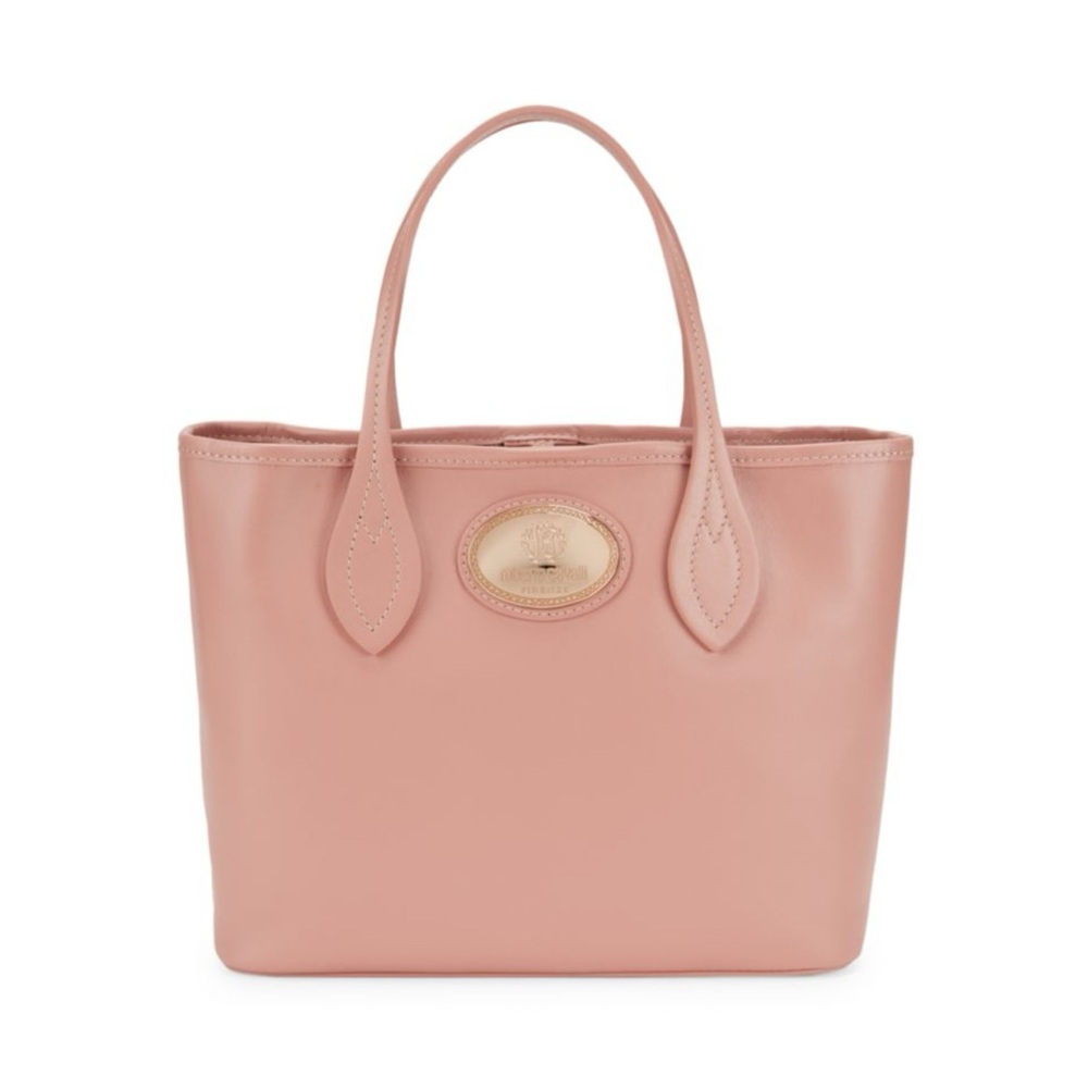 Roberto Cavalli Small Leather Box Tote - Nude Pink